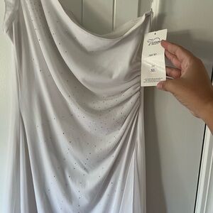 Victory Collection White One Shoulder Dress